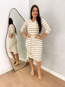 VESTIDO GABY LISTRADO NUDE